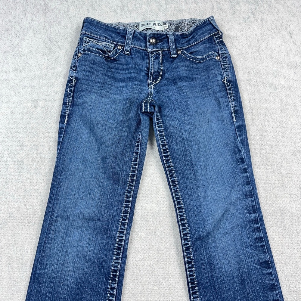 Ariat Jeans Women 28 Low Rise Straight Leg Mid Rise Blue Denim Western - Picture 4 of 13